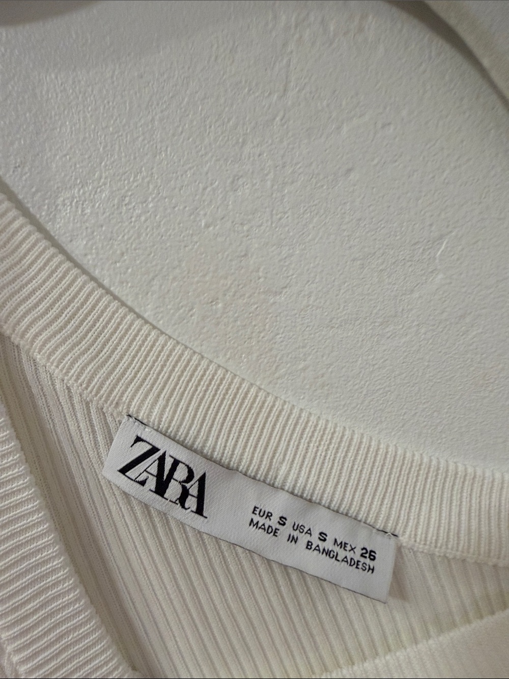 Zara Cream One-Shoulder Ribbed Tank - Picture 2 of 3